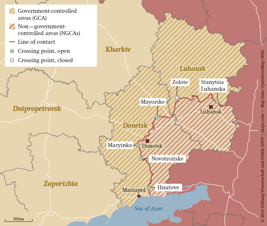Região do conflito separatista do Donbass