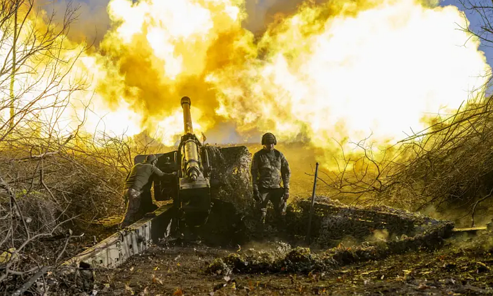 Ukrainian artillery fires in the fiercely-contested Bakhmut region of eastern Ukraine on November 8, 2022. Bulent Kilic/AFP via Getty Images